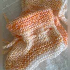 Hand-knitted baby booties 0-3 months